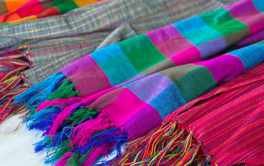 Colorful scarves made by CEPUDO