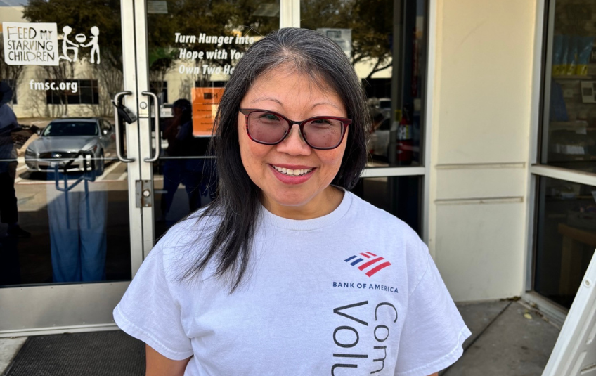 Loann Pham volunteering at FMSC Richardson.